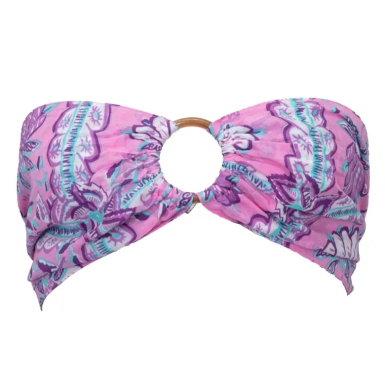 Bandeau tissu à fleurs hupa avec anneau bois Femme ANTIK BATIK