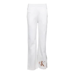 Bas de jogging blanc avec fente logo brodé bronze Femme CALVIN KLEIN