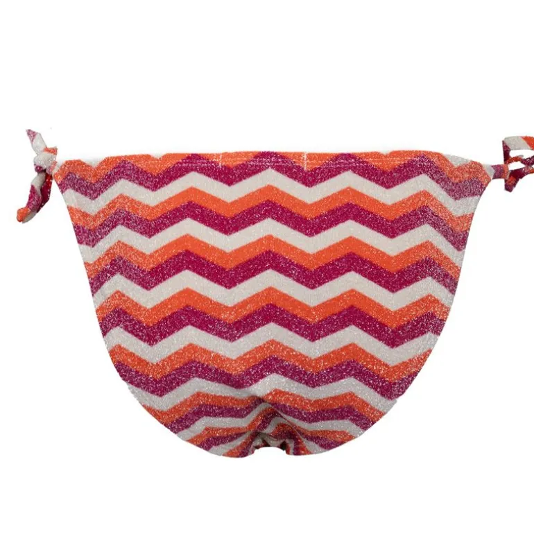 Bas de maillot rouge corail à nouer en tissu pailleté Femme DEELUXE 74