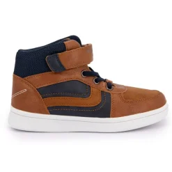 Basket Montante à Velcro Marron/Marine Enfant CHEVIGNON