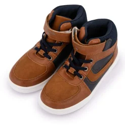 Basket Montante à Velcro Marron/Marine Enfant CHEVIGNON