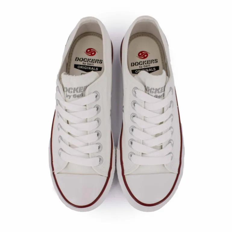 Basket toile blanc 36ur201710500 t36-41 Femme DOCKERS BY GERLI