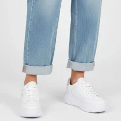 Baskets à lacets blancs semelle épaisse blanche Femme US POLO