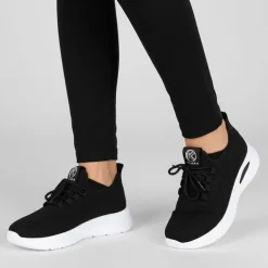 Baskets à lacets en tissu semelle épaisse blanche Femme KELARA