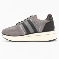 Baskets à lacets silvia cuir semelle compensée imprimé léopard Femme KEYS