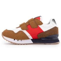 Baskets à scratch london nut brown suédine Enfant PEPE JEANS
