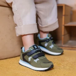 Baskets avec scratch imprimé logo Enfant US POLO