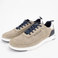 Baskets basses à lacets stone couleur beige Homme TOM TAILOR