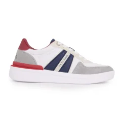 Baskets basses bleu rouge à lacets blanc Homme US POLO