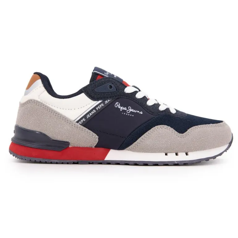 Baskets basses London park avec lacets semelle colorée Enfant PEPE JEANS