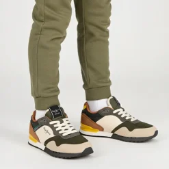 Baskets basses London park avec lacets semelle colorée Enfant PEPE JEANS