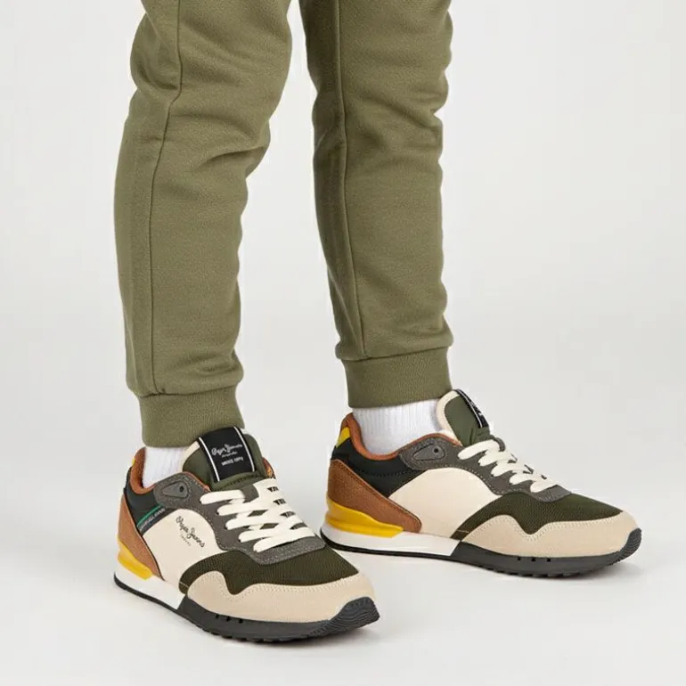 Baskets basses London park avec lacets semelle colorée Enfant PEPE JEANS