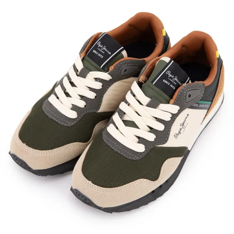 Baskets basses London park avec lacets semelle colorée Enfant PEPE JEANS