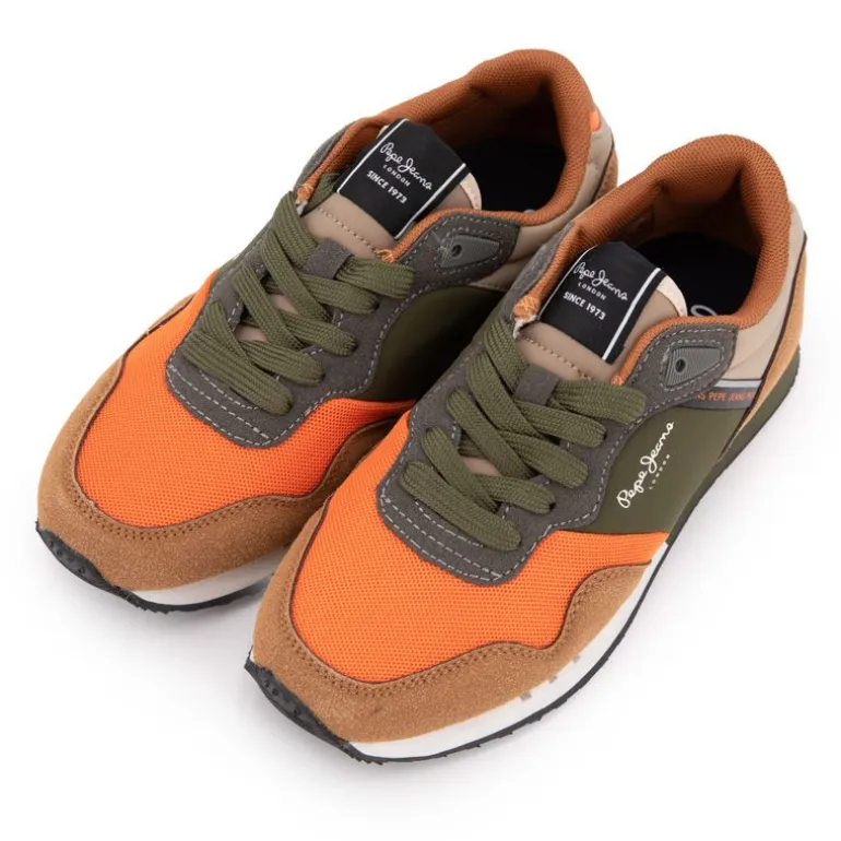 Baskets basses London park avec lacets semelle colorée Enfant PEPE JEANS