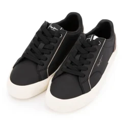 Baskets basses noires imprimé croco avec lacets Femme PEPE JEANS