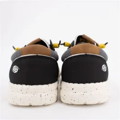 Baskets bateau en toile à enfiler lacets noir Homme DOCKERS BY GERLI