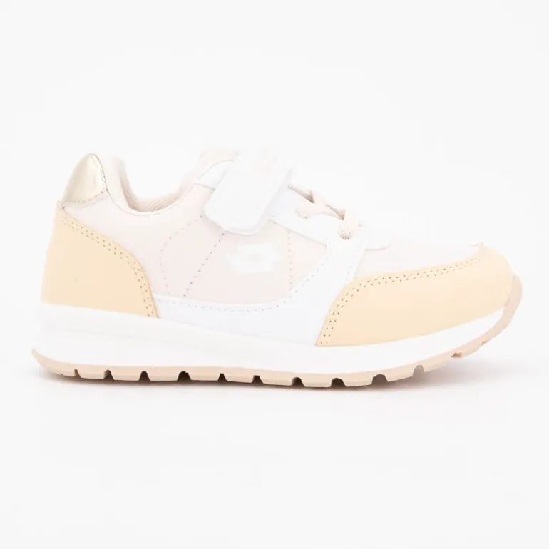 Baskets bi colore avec scratch semelle blanche beige Verone Enfant LOTTO