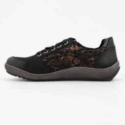 Baskets black zippée imprimé fleurs Femme ROMIKA