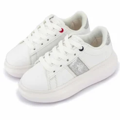 Baskets blanc argent helis 004k Enfant US POLO