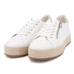 Baskets blanches à lacets avec corde et zip Femme TOM TAILOR