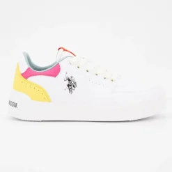 Baskets blanches basses avec lacets Femme US POLO