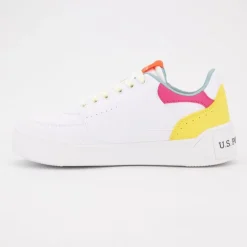 Baskets blanches basses avec lacets Femme US POLO