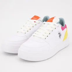 Baskets blanches basses avec lacets Femme US POLO