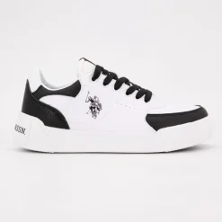 Baskets blanches basses avec lacets Femme US POLO