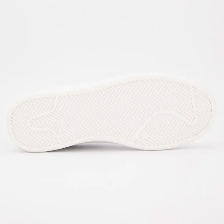 Baskets blanches empiècement vert avec logo doré Femme ELLESSE