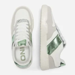 Baskets blanches Swift argenté vert brillant Femme ONLY