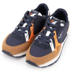 Baskets bleu marine player air effet daim camel Enfant PEPE JEANS