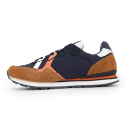 Baskets brit road bleu marine suédine avec lacets bleus Homme PEPE JEANS