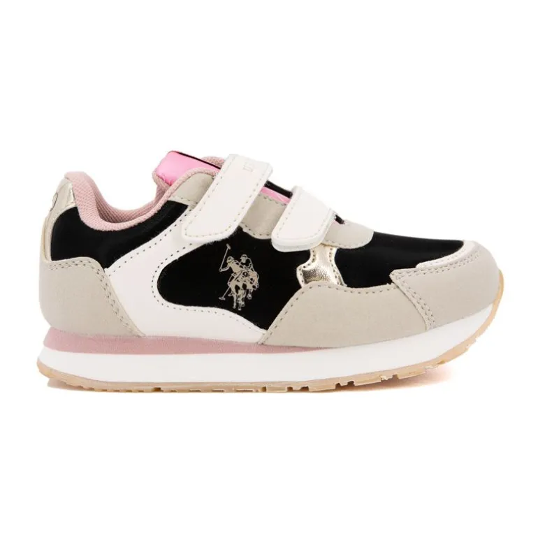 Baskets colorées à scratch similicuir Enfant US POLO