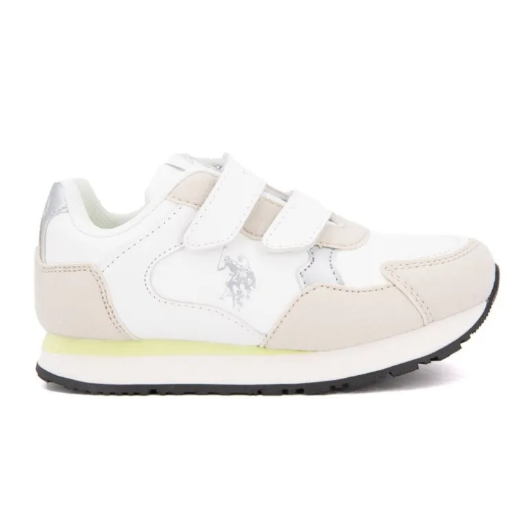 Baskets colorées à scratch similicuir Enfant US POLO