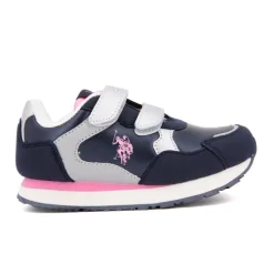 Baskets colorées à scratch similicuir Enfant US POLO