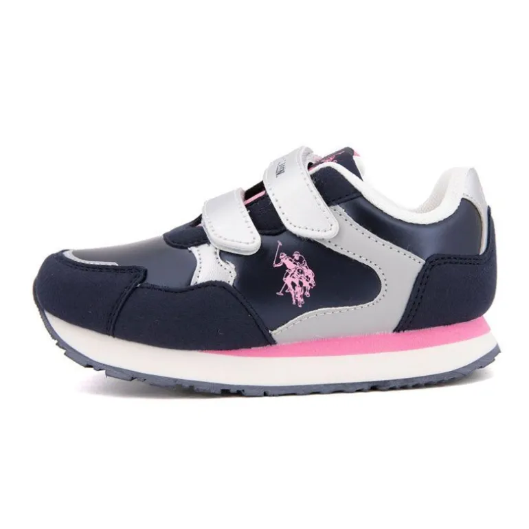 Baskets colorées à scratch similicuir Enfant US POLO