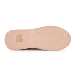 Baskets cuir à paillettes argentées avec zip Femme KEYS