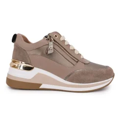 Baskets cuir compensées semelle contrastée Femme KEYS