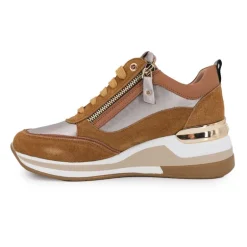 Baskets cuir compensées semelle contrastée Femme KEYS