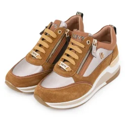 Baskets cuir compensées semelle contrastée Femme KEYS