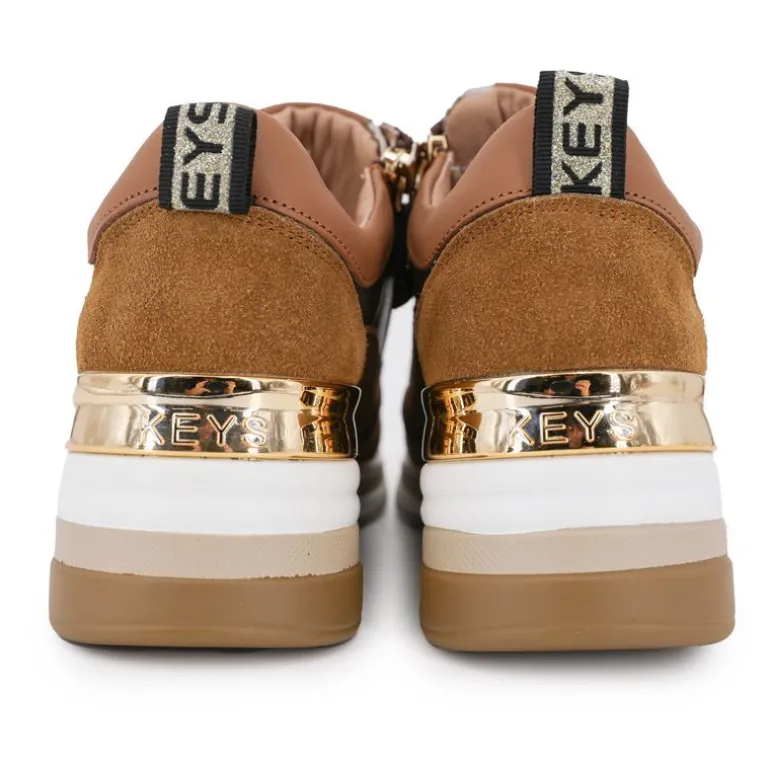 Baskets cuir compensées semelle contrastée Femme KEYS