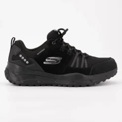 Baskets de sport noire en toile à lacets Homme SKECHERS