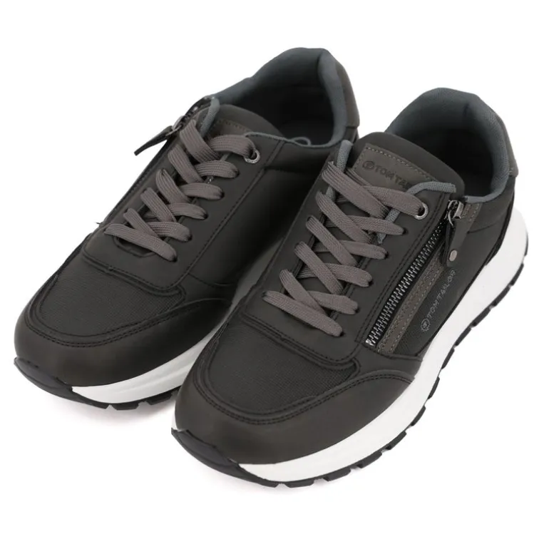 Baskets effet daim avec zips semelle blanche Homme TOM TAILOR