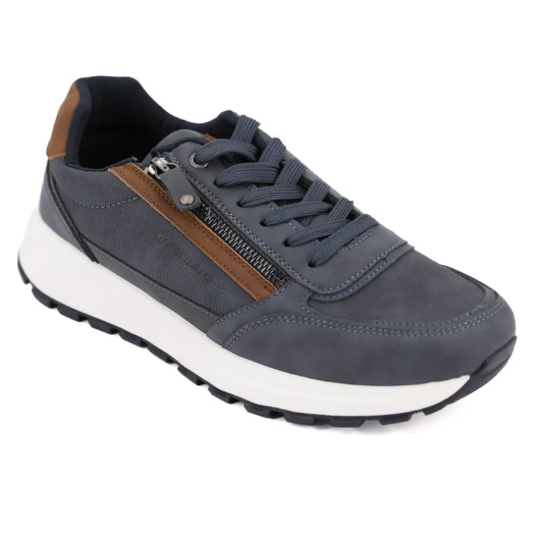 Baskets effet daim avec zips semelle blanche Homme TOM TAILOR