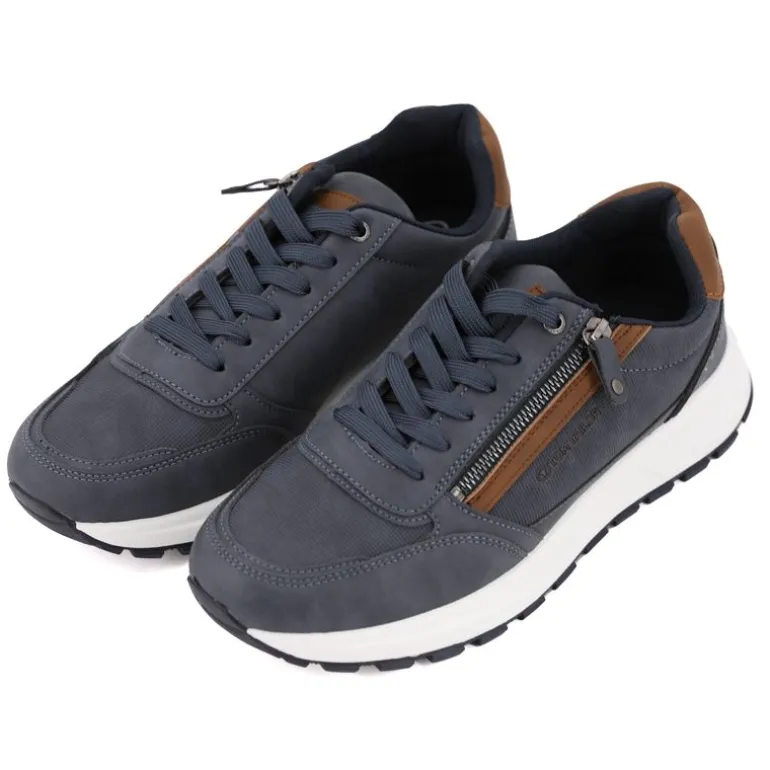 Baskets effet daim avec zips semelle blanche Homme TOM TAILOR