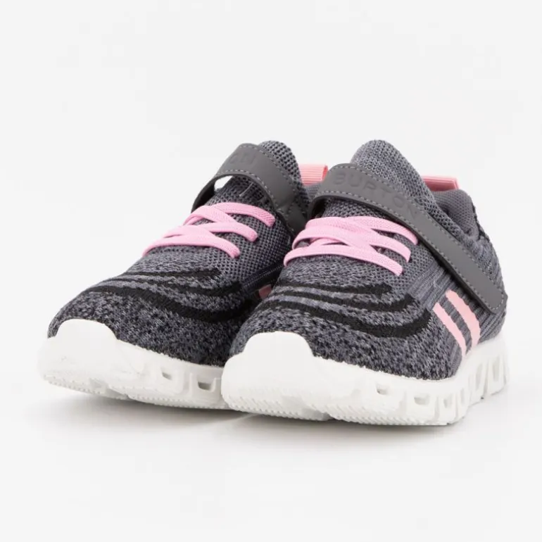 Baskets en toile à scratch euloge semelle design Enfant BURTON OF LONDON