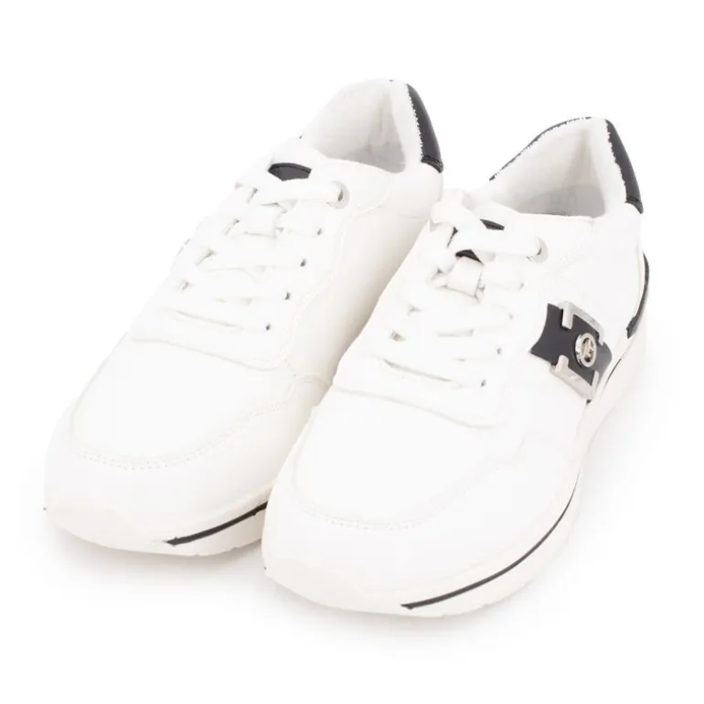 Baskets en toile blanches avec logo doré Femme TOM TAILOR