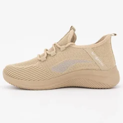 Baskets en toile couleur unie à lacets semelle épaisse Femme KELARA