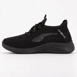 Baskets en toile couleur unie à lacets semelle épaisse Femme KELARA