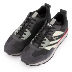 Baskets foster cuir évolution avec rayures Homme PEPE JEANS